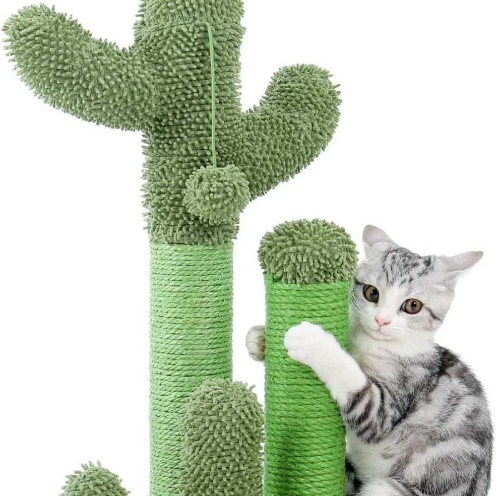 Cat Scratching Post Cactus Cat Scratcher Featuring with 3 Scratching Poles